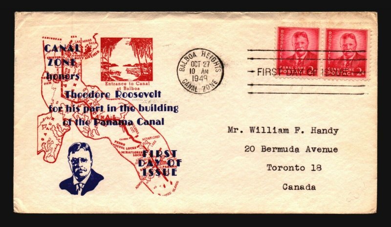 Canal Zone SC# 137 FDC / Pair / Cacheted (II) - L1592