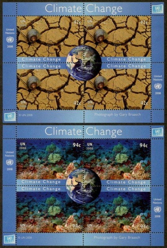 UNITED NATIONS Sc# NY 968-9 GE 492-3 VI 434-5 2008 Climate Change MNH