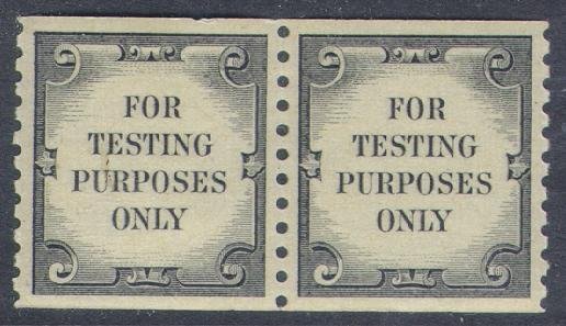 TD107 Test Stamps Mint NH OG Coil Pair  VF