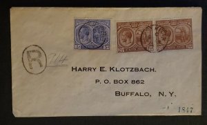 1927 St Kitts and Nevis to Buffalo NY Via New York City Registered Cover