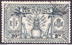 NEW HEBRIDES 1925 2d Grey SG45 FU