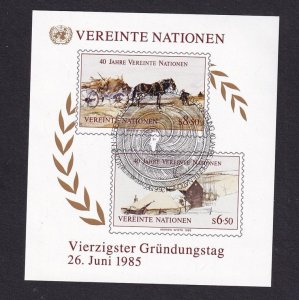 United Nations Vienna  #54 cancelled  1985 sheet  UN anniversary .