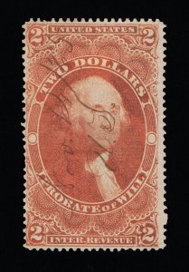 EXCELLENT GENUINE SCOTT R83c F-VF 1863 RED 1ST ISSUE REVENUE PROBATE OF WILL