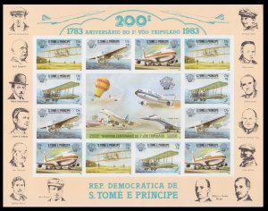 1982 Sao Tome and Principe  830b-833bZB Airplanes 200 Years of Avia. History 78€