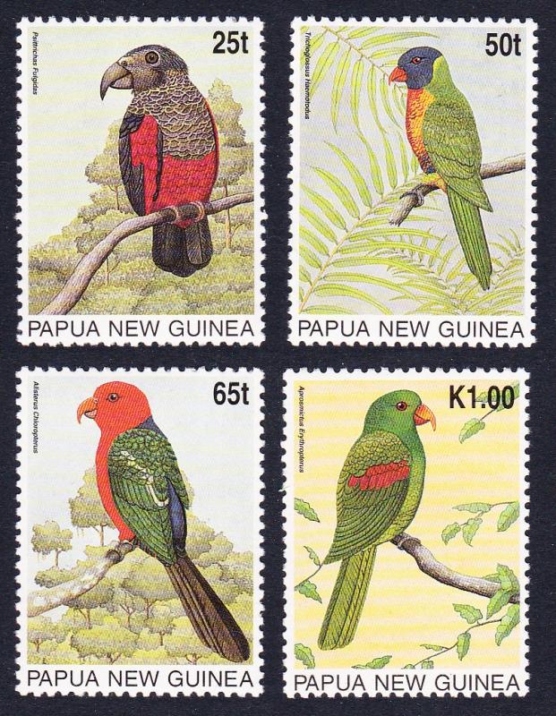 Papua NG Birds Parrots 4v SG#776-779 SC#889-892