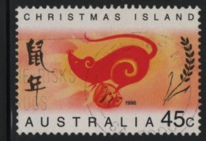 Christmas Island 1996 used Sc 377 45c Rat facing left Year of the Rat