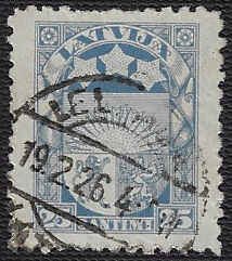 Latvia #122 Used LH; 25s Arms & Stars (1925)