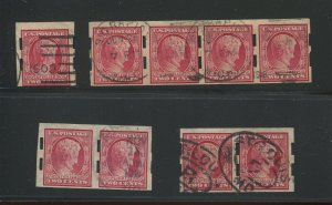 368 Schermack Used Strip & Pairs & Single Stamp with PF Certs (LV2344)