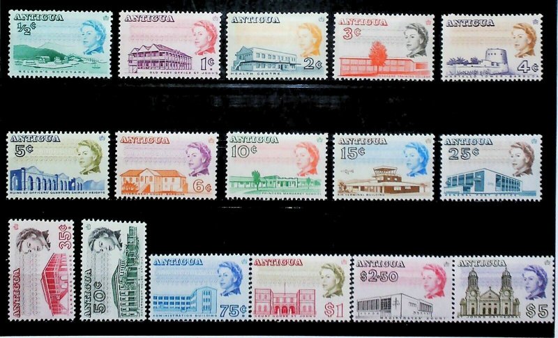 British Colony Antigua 1966-70 Buildings Perf. 11 1/2x12 MH* Full Set 15429