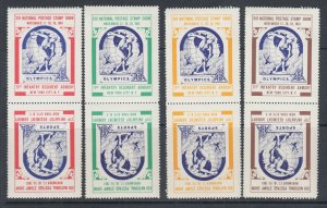 US MNH. 1961 ASDA Labels, perforated vertical tete-beche pairs, complete set