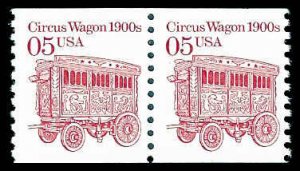 PCBstamps    US #2452 Coil Pair 10c(2x05c) Circus Wagon, MNH, (12)