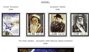 COLOR PRINTED ISRAEL 2000-2010 STAMP ALBUM PAGES (68 illustrated pages)