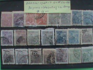 BRAZIL STAMPS: 1942-7, 80 YEARS OLD 22 DIFFERENT OLDIE  BRAZIL USED STAMPS