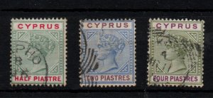 Cyprus QV 1894-96 1/2pi 4pi fine used WS37339