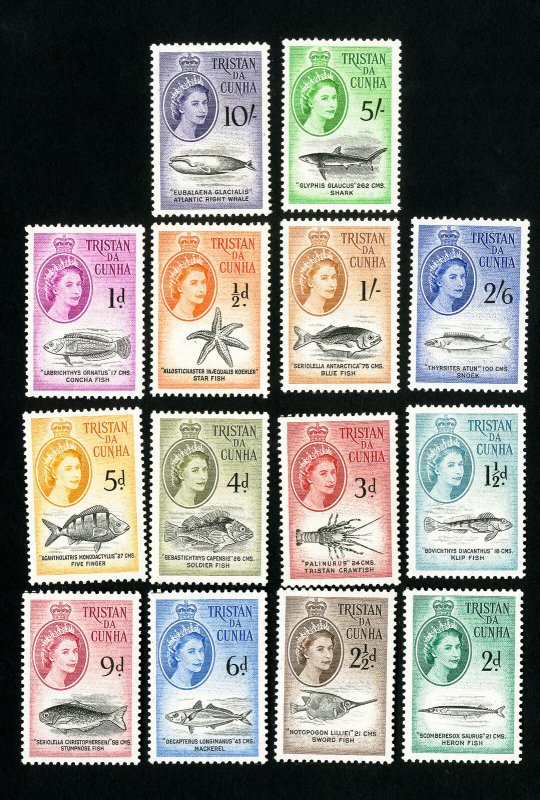 Tristan da Cunha Stamps # 28-41 VF Full set OG LH Scott Value $76.25