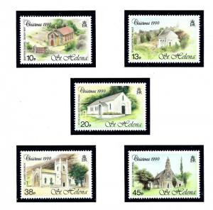 St Helena 540-44 MNH 1990 Christmas (Parish Churches)