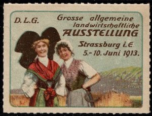 1913 German Cinderella Large General Agricultural Exhibition June 5-10, 1913 MNH