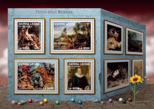 Sierra Leone Art Stamps 2016 MNH Peter Paul Rubens Paintings Tiger Hunt 4v M/S