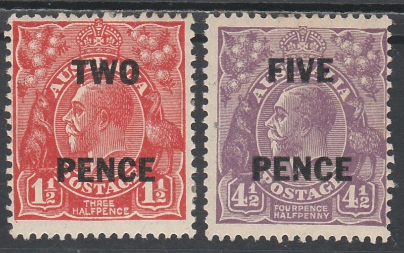 AUSTRALIA 1930 KGV SURCHARGE SET 