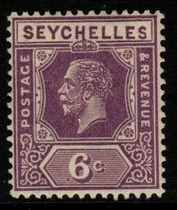 SEYCHELLES SG105 1922 6c DEEP MAUVE MTD MINT