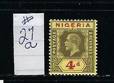 NIGERIA SCOTT#27A 1921-23 GEORGE V 4P (BLACK/RED)   (DIE I)- MINT LIGHT HINGED