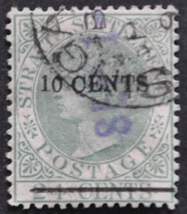 DYNAMITE Stamps: Straits Settlements Scott #75  – USED