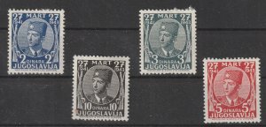 Yugoslavia Postage Stamp Scott#1k1-1k4 Mint Hinged Set of four,