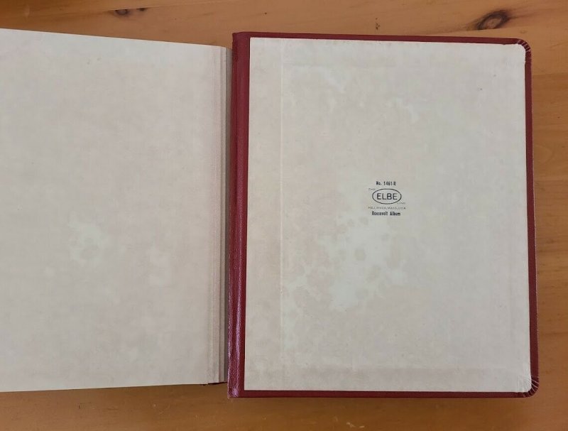 Elbe Stamp Album Binder with Slipcase Red & 48 Quadrille Pages & Glasean 1461-R 