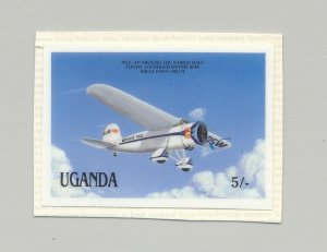 Uganda #547 Aviation, Aircraft 1v Imperf Chromalin Proof on Card