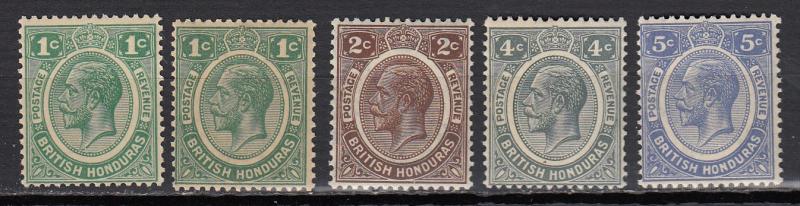 British Honduras - 1922/1929 KGV small stamp lot - (CV=$64,50) - MNH (2133)