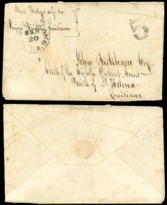 1846, Black NEW ORLEANS CDS H/S LARGE 5, Legal Letter - St. Helena Dist Court!