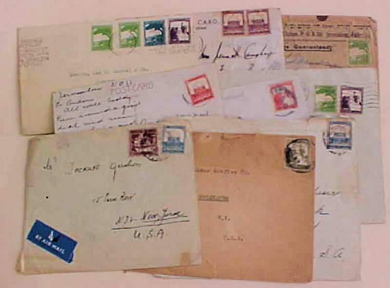 PALESTINE JERUSALEM WITH 9 DIFF. STAMPS on 9 SMALL COVERS