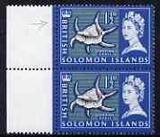 Solomon Islands 1965 Spider Conch 1.5d marginal pair, one...