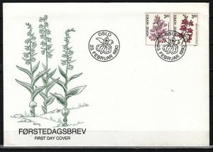 Norway, Scott cat. 970-971. Orchids Part 1 issue. First day cover. ^