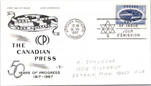 Canada 1967 FDC The Canadian Press - Ottawa, Ont - Single - F76638