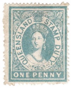 (I.B) Australia - Queensland Revenue : Stamp Duty 1d (1869)