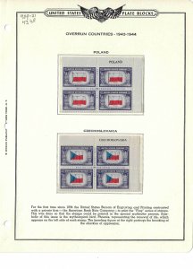 909-921 Mint,OG,NH... Set of Plate (Name) Blocks... SCV $43.60