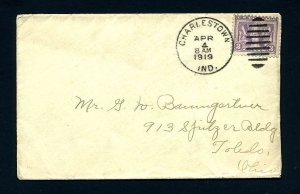 # 537 on cover from Charlestown, Indiana to Toledo, Ohio dated 4-4-1919
