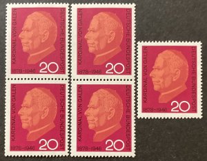 Germany 1966 #960, Cardinal Von Galen, Wholesale Lot of 5, MNH, CV $1.25