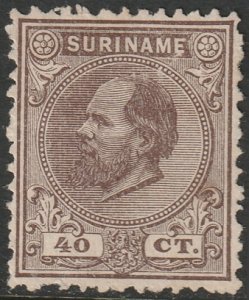Suriname 1873 Sc 13 MNGAI(*) perf 12.5x12