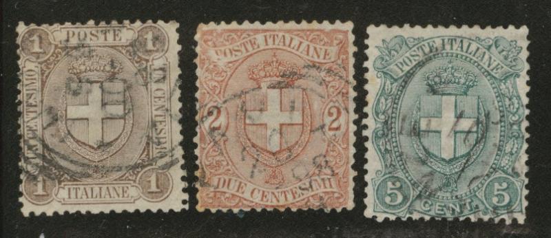 Italy Scott 73-75 Arms of Savoy set CV$10.75 1896