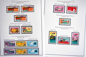 COLOR PRINTED NORTH VIETNAM [N.L.F.] 1963-1976 STAMP ALBUM PAGES (10 ill. pages)