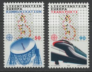 Liechtenstein 880-1 ** mint NH train telecomm (2401 383)