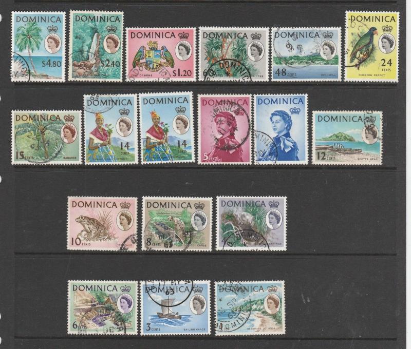 Dominica 1963/5 Defs complete FU incl extra 14c SG 162/78