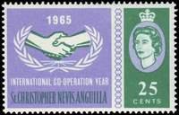 Nevis SG#150 Mint - 1965 25c. - ICY Emblem - International