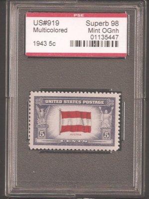 US SCOTT# 919, PSE GRADED SUPERB 98 - MNH