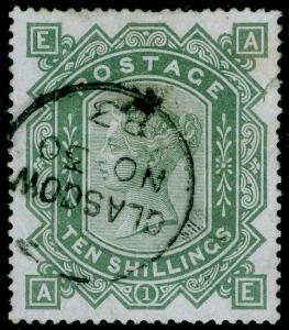 SG135, SCARCE 10s greenish grey, USED, CDS. Cat £4500. WMK ANCHOR. AE