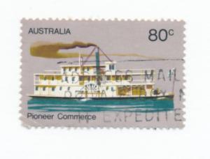 Australia 1972  Scott 538 used - 80c, Pioneer life, paddle-wheel steamer