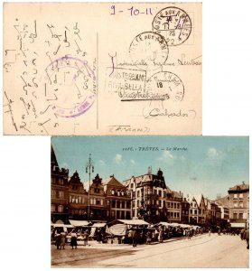 France Soldier's Free Mail 1925 Poste Aux Armee 22 PPC Treves - Le Marche) to...