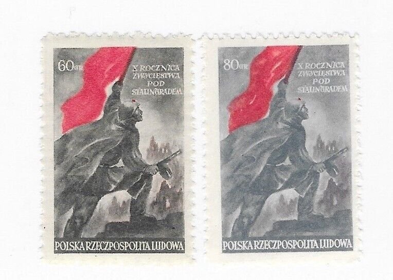 POLAND Sc 566-7 MNH ISSUE OF 1953 - WWII - STALINGRAD